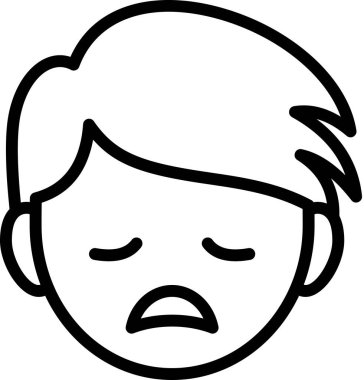 Yorgun avatar, duygu konsepti vektör çizimi