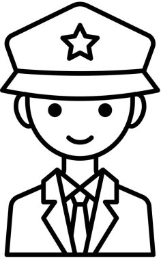 Erkek yüzü, çocuk avatar konsepti, insanlar gülümseme ikonu, minimalist vektör illüstrasyonu