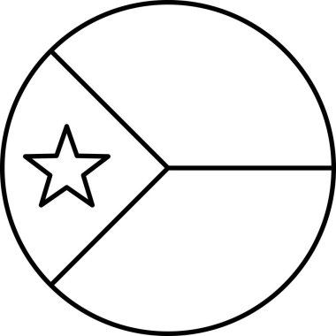 Cibuti düz simgesi bayrağı, vektör illüstrasyonu 