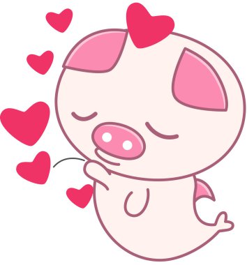 Maskot Aşk İfadesinin modern grafik ikonu vektör illüstrasyonu