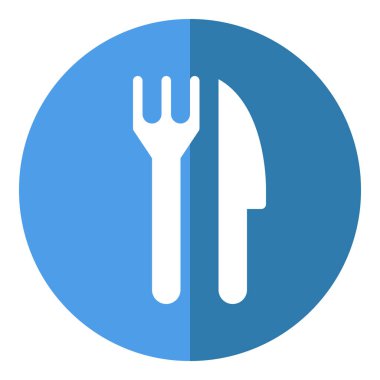 bıçak ve düz simge için, izole edilmiş beyaz arkaplan 