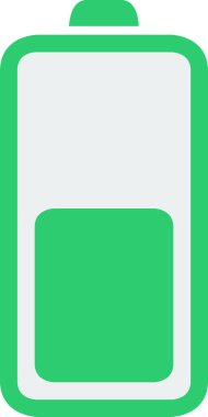 Beyaz arkaplanda yalıtılmış pil, vektör illüstrasyonu