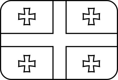 Beyaz arkaplanda izole edilmiş Gürcistan bayrağı, vektör illüstrasyonu
