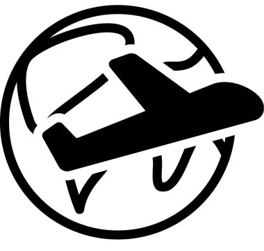 Uçak düzlemi simgesi, vektör, illüstrasyon 