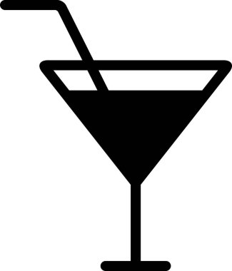 Tek bir kokteyl simgesinin vektör illüstrasyonu