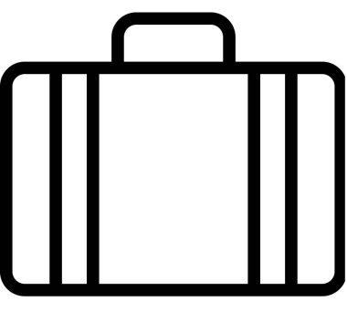 bavul düz simgesi, vektör illüstrasyonu