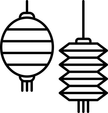 Ayışığı şenlik feneri simgesi, minimalist vektör illüstrasyonu