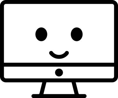 İfade yüz ifadesi duygu simgesi vektörü, masaüstü bilgisayarında gülen yüz avatarı