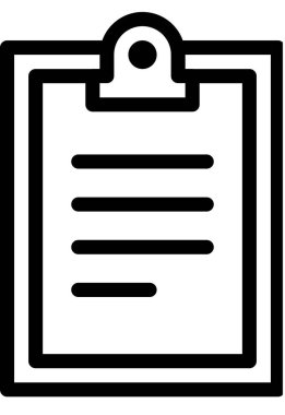 Beyaz arkaplanda izole edilmiş pano simgesi, vektör illüstrasyonu 