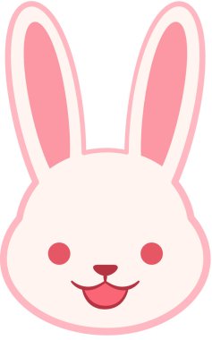 Tavşan gülümseyen ikon, vektör illüstrasyonu