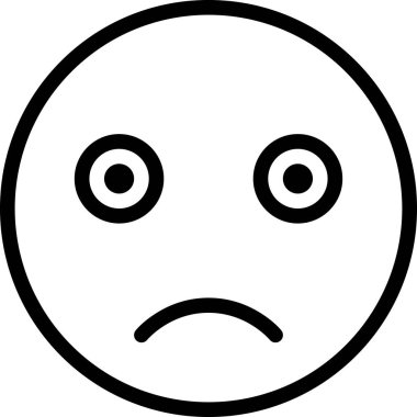üzgün yüz avatarı, emoticon konsept vektör çizimi