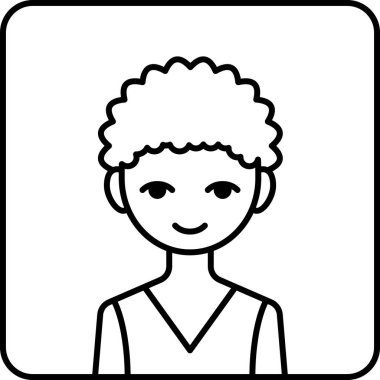 Erkek yüzü, çocuk avatar konsepti, insanlar gülümseme ikonu, minimalist vektör illüstrasyonu