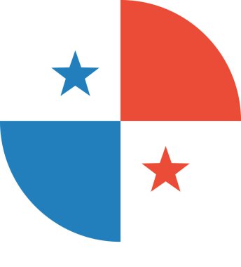 Panama düz simgesi bayrağı, vektör illüstrasyonu