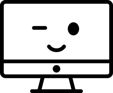 İfade yüz ifadesi duygu simgesi vektörü, masaüstü bilgisayarında gülen yüz avatarı