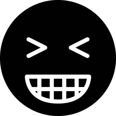 Beyaz arkaplanda sırıtış, vektör illüstrasyonu