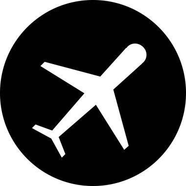 Uçak düzlemi simgesi, vektör, illüstrasyon 