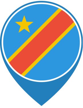 Kongo düz simgesi bayrağı, vektör illüstrasyonu