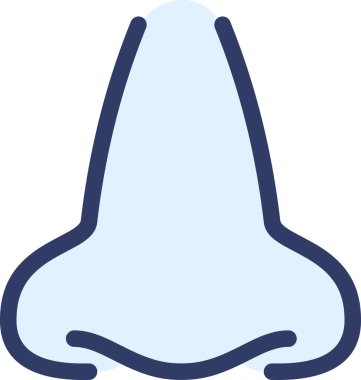 burun simgesi beyaz arkaplanda izole edildi, vektör illüstrasyonu