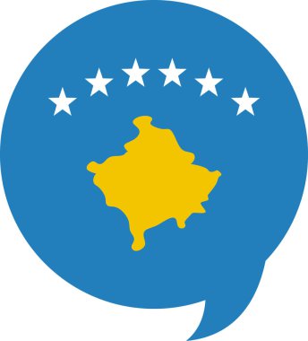 Kosova bayrağı düz simge, vektör, illüstrasyon 