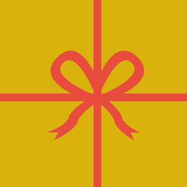 hediye kutusu düz simgesi, vektör, illüstrasyon 