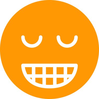 Beyaz arkaplanda sırıtış, vektör illüstrasyonu