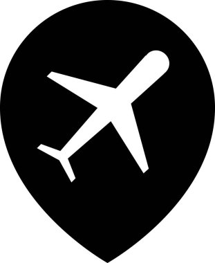 Uçak düzlemi simgesi, vektör, illüstrasyon 