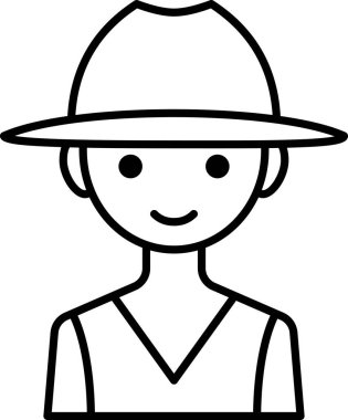 Erkek yüzü, çocuk avatar konsepti, insanlar gülümseme ikonu, minimalist vektör illüstrasyonu