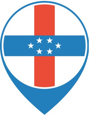 Hollanda bayrağı düz simge, vektör illüstrasyonu
