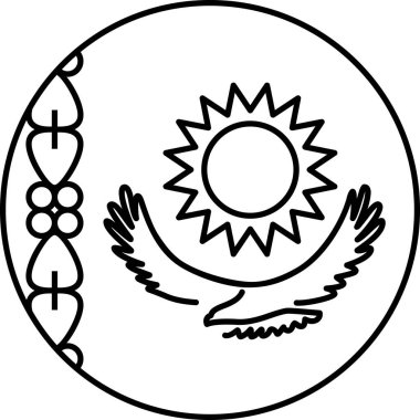 Kazakistan düz simgesi bayrağı, vektör illüstrasyonu  