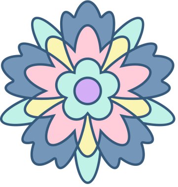 Çiçek mandala vektör çizimi 