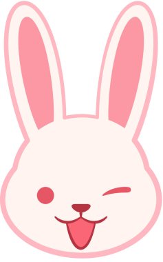 Sevimli tavşan ifadesi, minimalist vektör çizimi