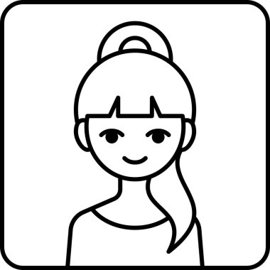 kız avatar simgesi, profil vektör çizimi