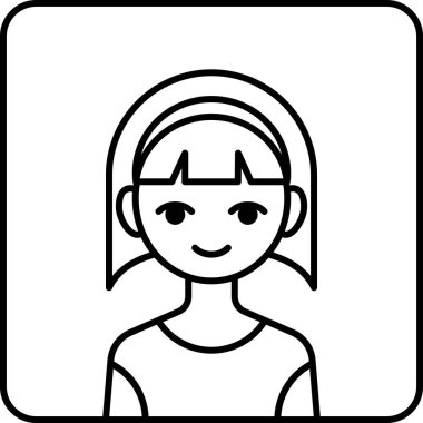 kız avatar simgesi, profil vektör çizimi