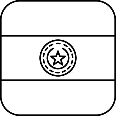 Paraguay düz simgesi bayrağı, vektör illüstrasyonu  