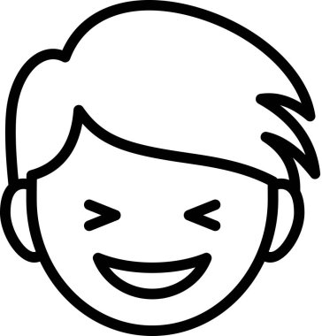 beyaz arkaplanda izole edilmiş yüz, vektör illüstrasyonu