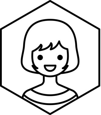 kız avatar simgesi, profil vektör çizimi