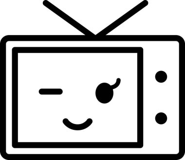 beyaz arkaplanda izole edilmiş televizyon yüzü, vektör illüstrasyonu