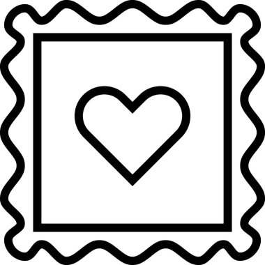 Sevgililer günü kalp simgesi, minimalist vektör illüstrasyonu