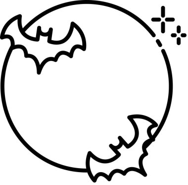 Cadılar Bayramı yarasa simgesi, vektör illüstrasyonu