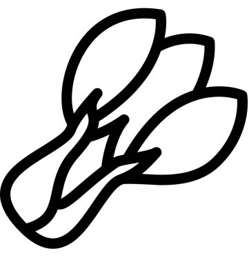 bok choy simgesi, minimalist vektör illüstrasyonu