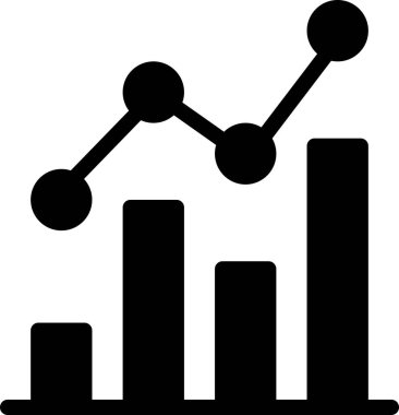 iş grafiği simgesi, analitik konsept, minimalist vektör illüstrasyonu