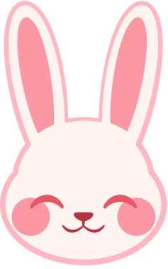 Sevimli tavşan ifadesi, minimalist vektör çizimi