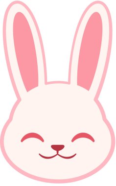 Tavşan gülümseyen ikon, vektör illüstrasyonu