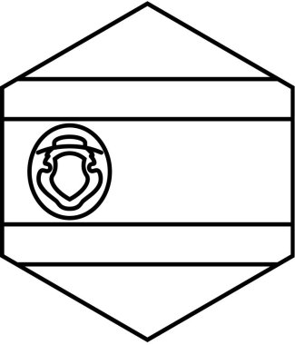 Kosta Rika ikonu bayrağı, vektör illüstrasyonu