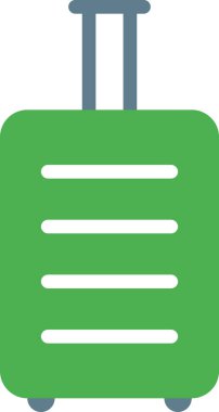 bavul düz simgesi, vektör illüstrasyonu