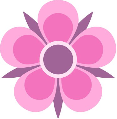 Çiçek süslemesinin pembe mor vektör çizimi, çiçek çiçeği çiçeği çiçek sanatı