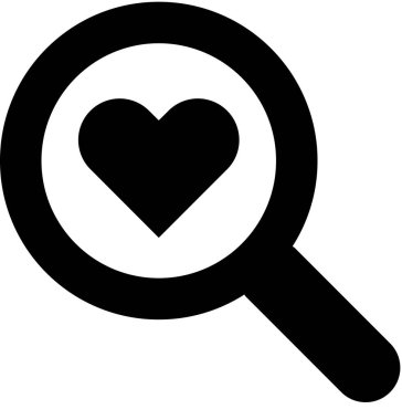 Sevgililer günü kalp simgesi, minimalist vektör illüstrasyonu