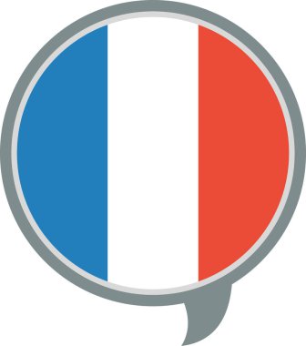 Fransa bayrağı düz simge, vektör, illüstrasyon