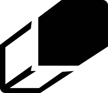 Beyaz arkaplanda izole edilmiş silgi simgesi, vektör illüstrasyonu