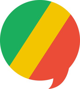 Kongo Brazzaville bayrağı - basit stil tasarımı